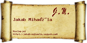 Jakab Mihaéla névjegykártya